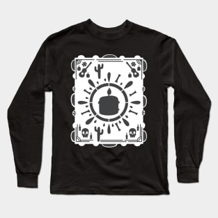 Dia De Los Muertos- black candle- white Papel Picado - Black Cactus Long Sleeve T-Shirt